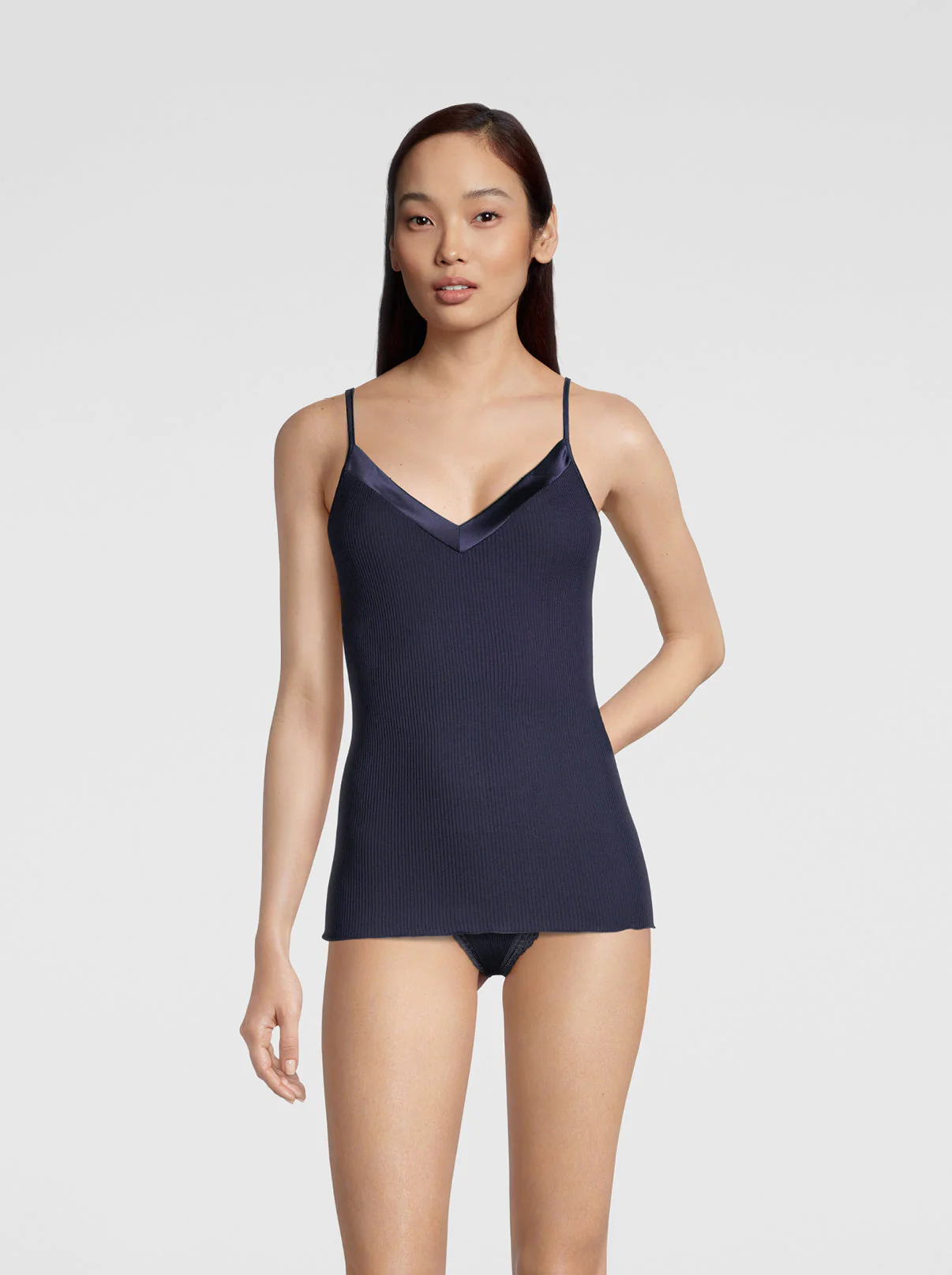 Filoscozia Spaghetti V Neck Top with Satin Edging 16130 - Image 10