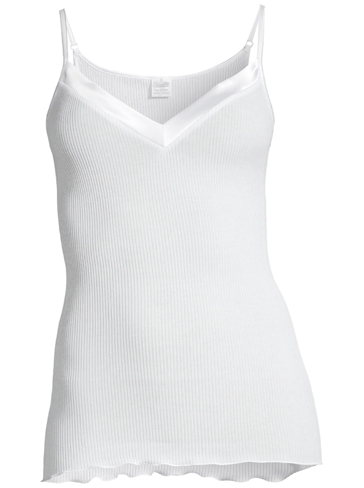 Filoscozia Spaghetti V Neck Top with Satin Edging 16130 - Image 3