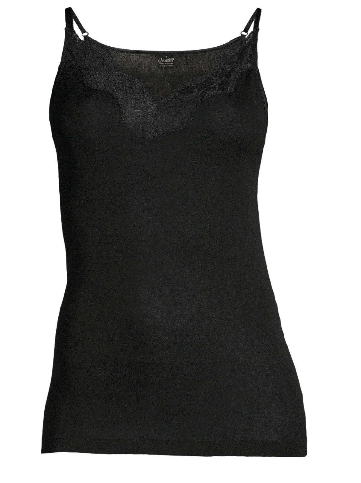 Filoscozia V neck Jaquard Lace Spaghetti Top 7000 - Image 3