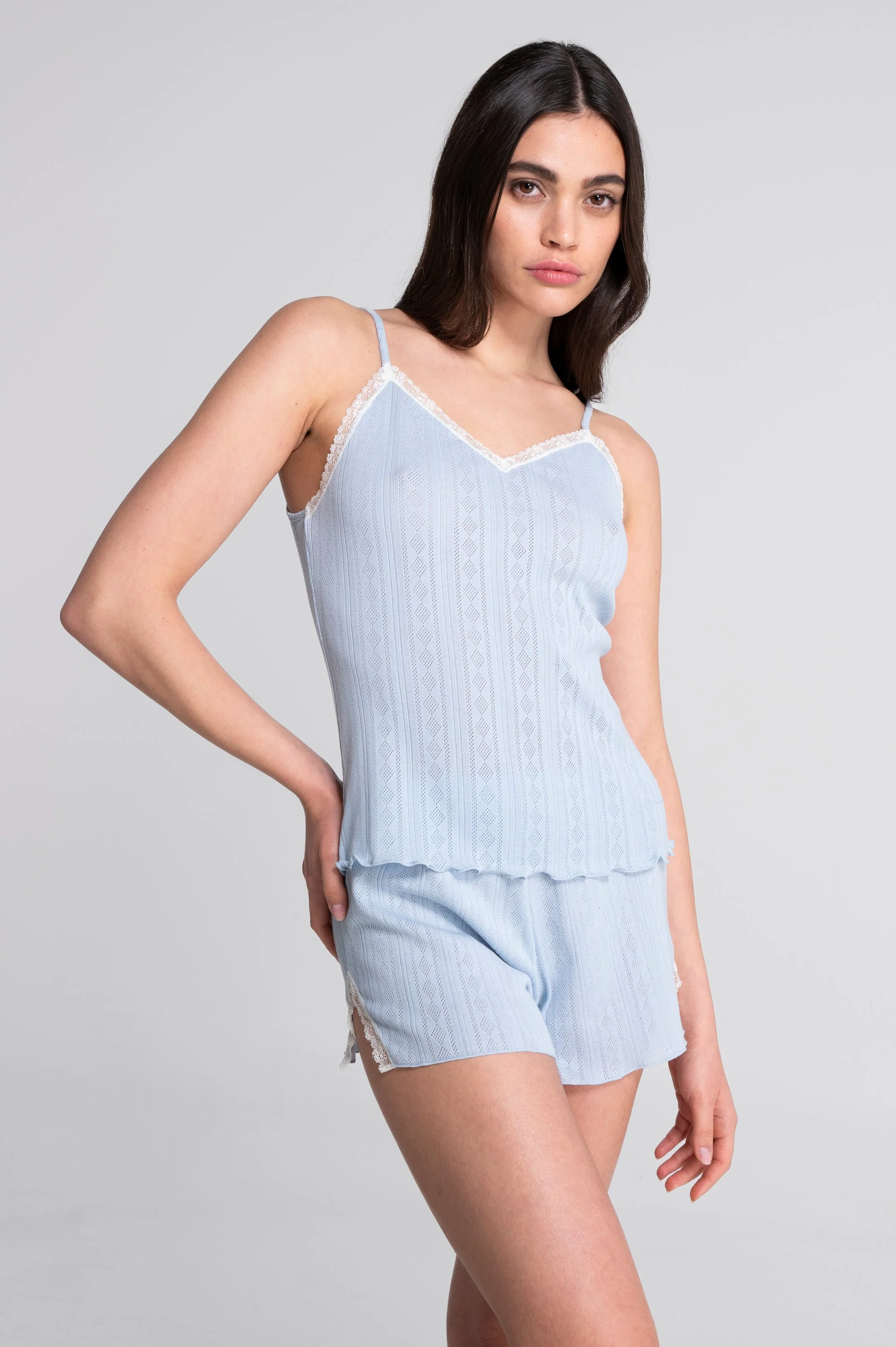 Camisole top in ajourè cotton 7546 - Image 7