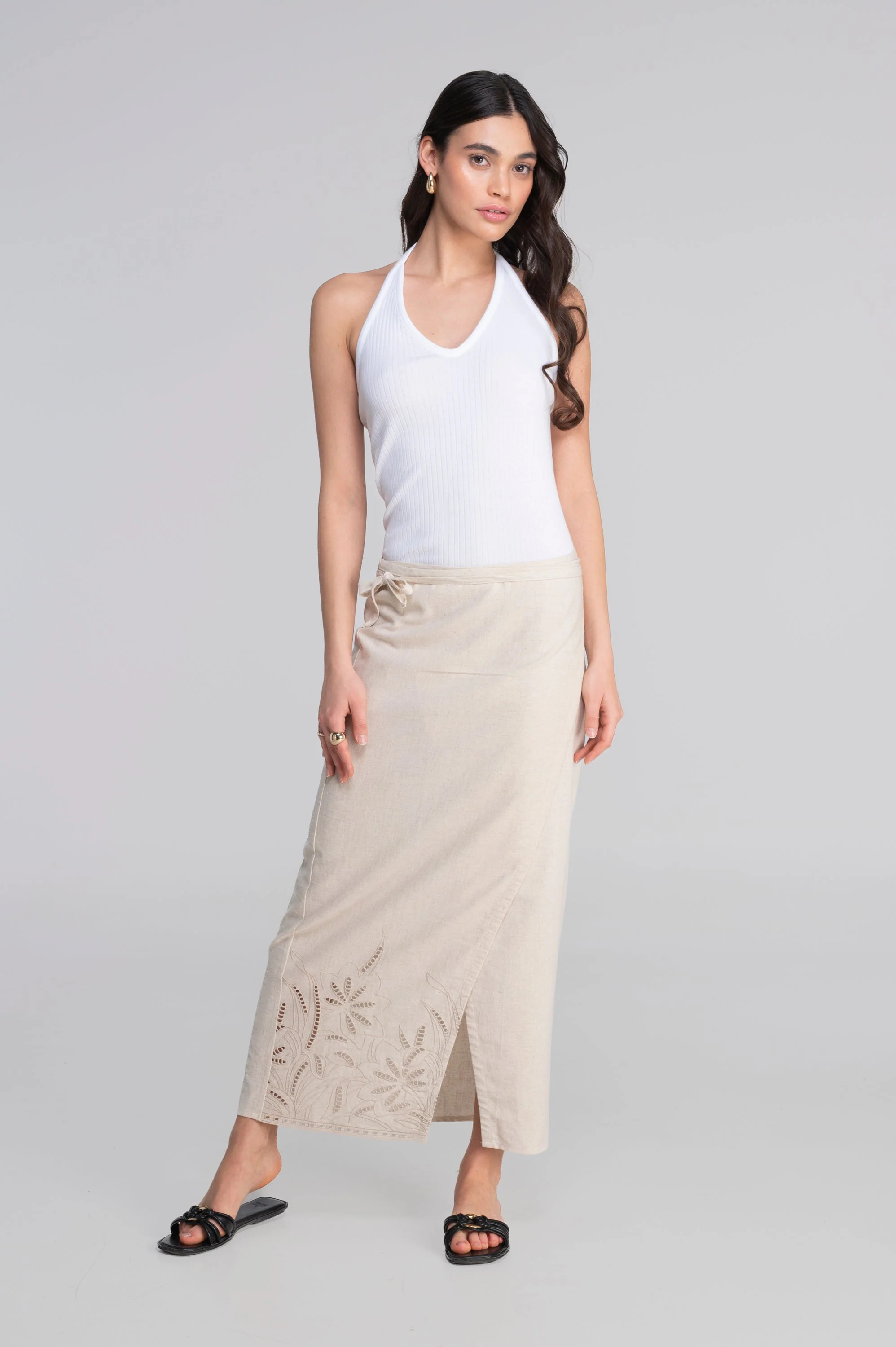 Cotton halter V neck top 7560 - Image 11