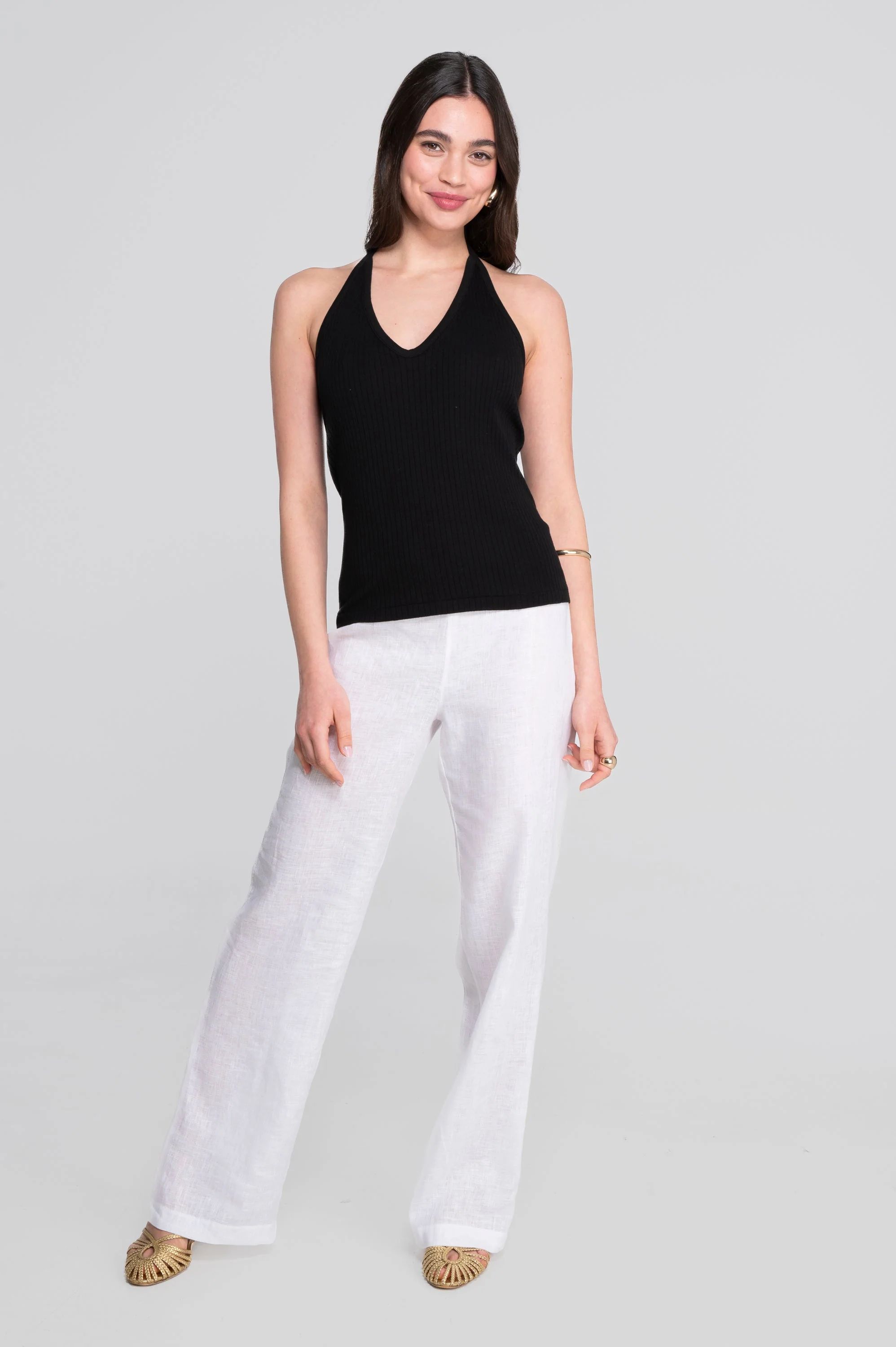 Cotton halter V neck top 7560 - Image 16