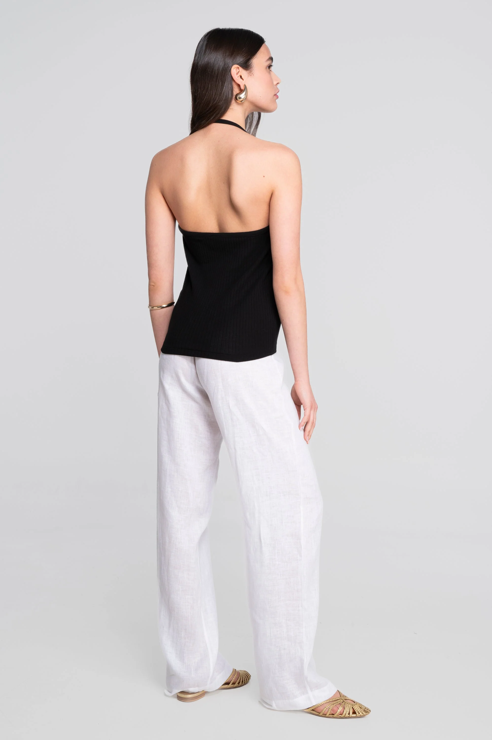 Cotton halter V neck top 7560 - Image 17