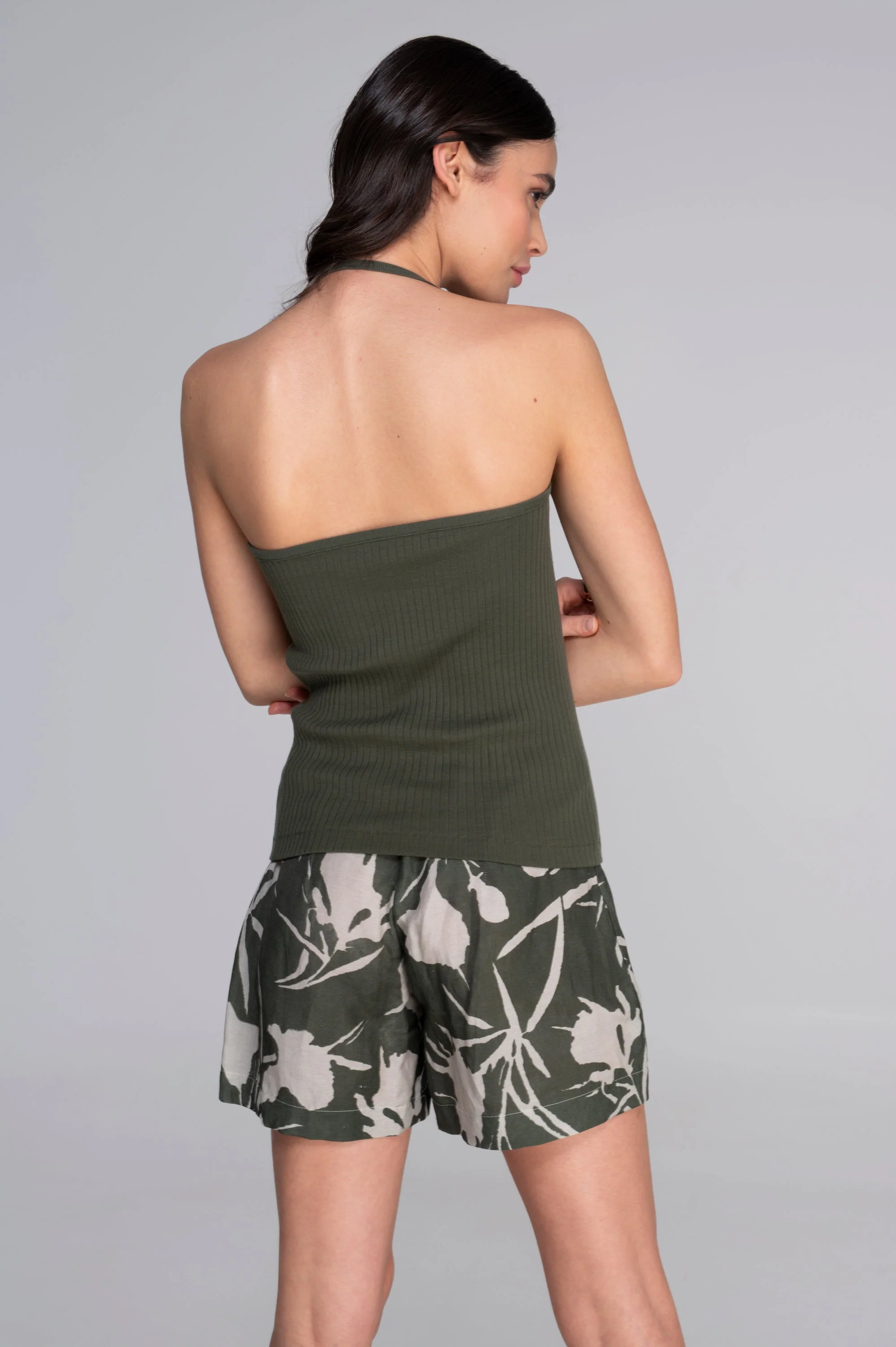 Cotton halter V neck top 7560 - Image 3