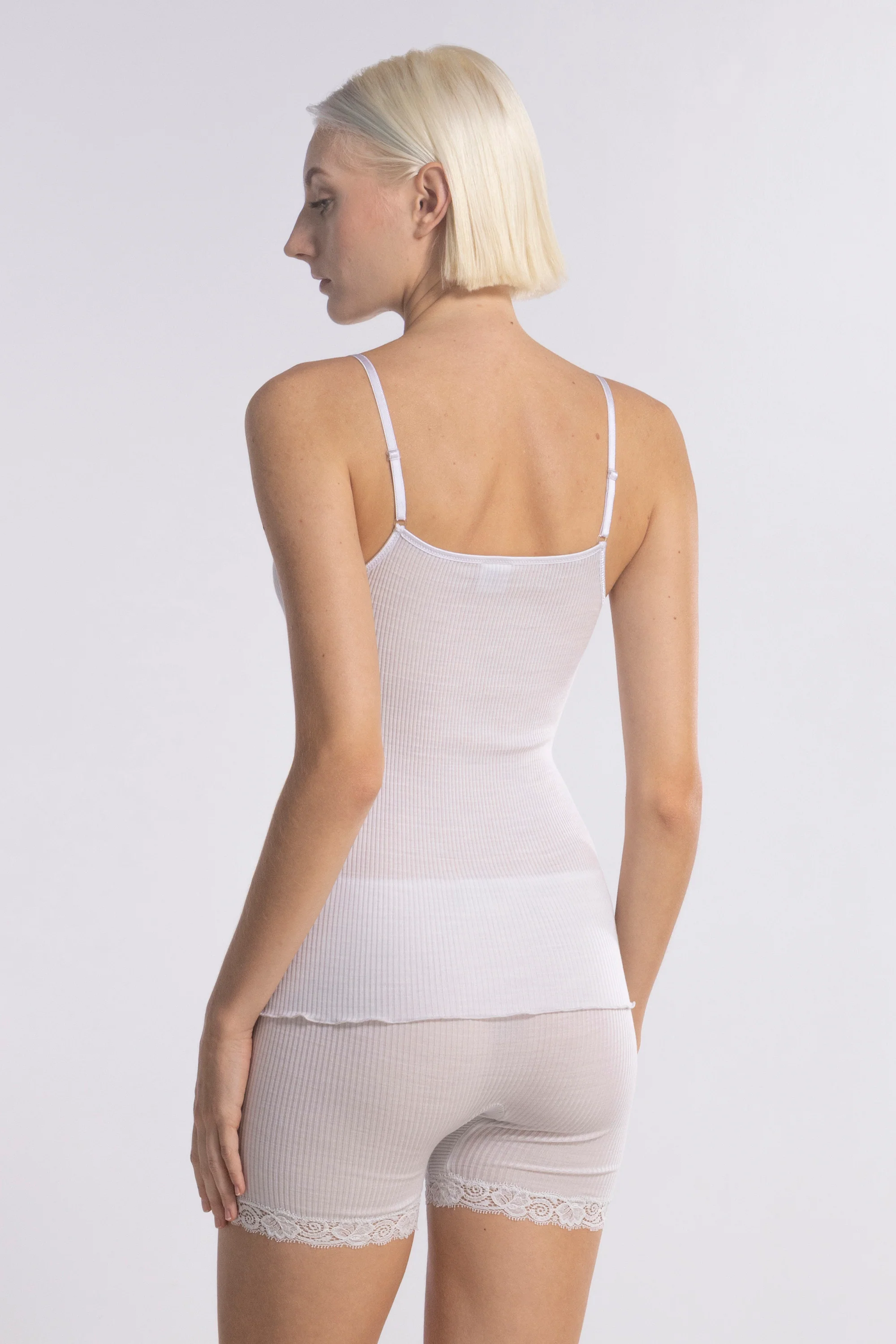 Wool and silk camisole top with Leavers lace 3408 - Image 11