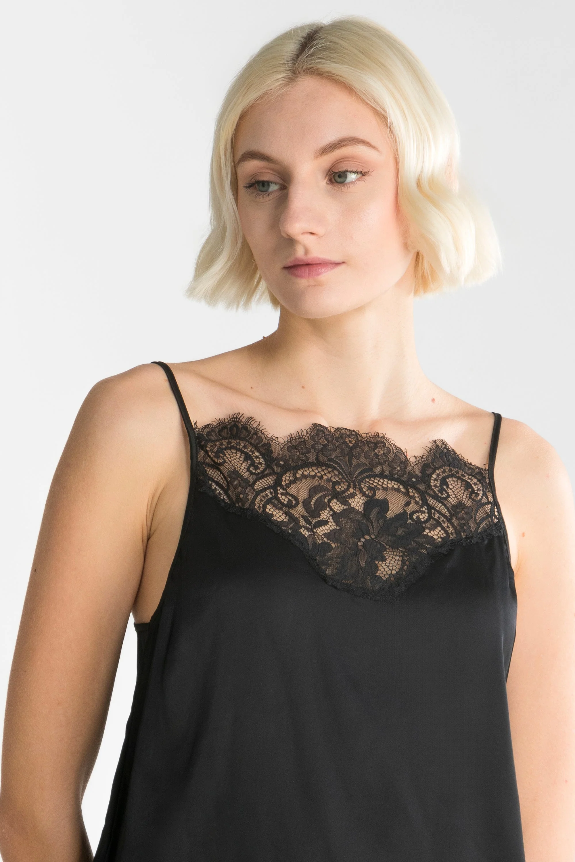 Camisole top in viscose with chantilly lace 1418 - Image 3