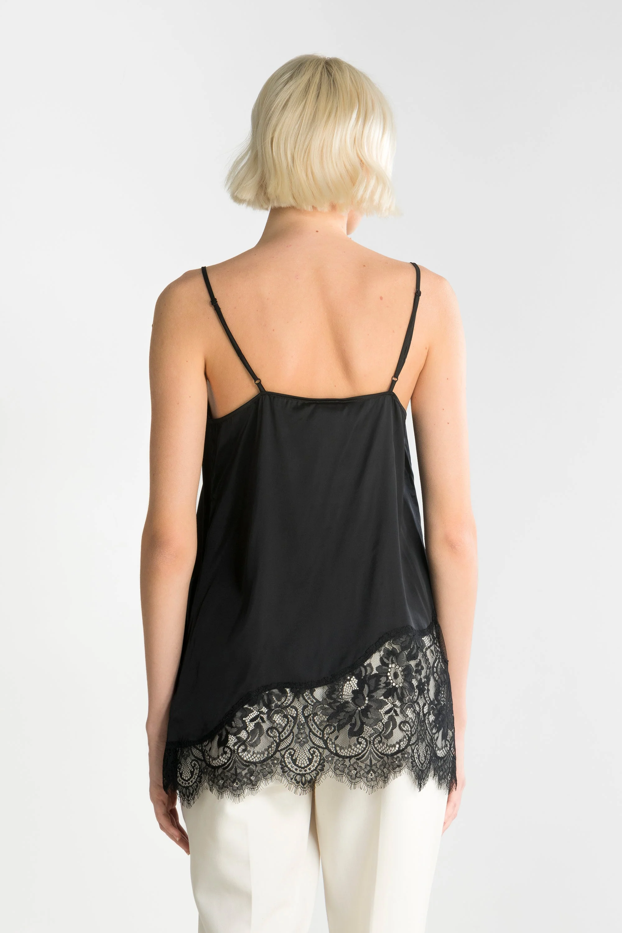 Camisole top in viscose with chantilly lace 1418 - Image 6