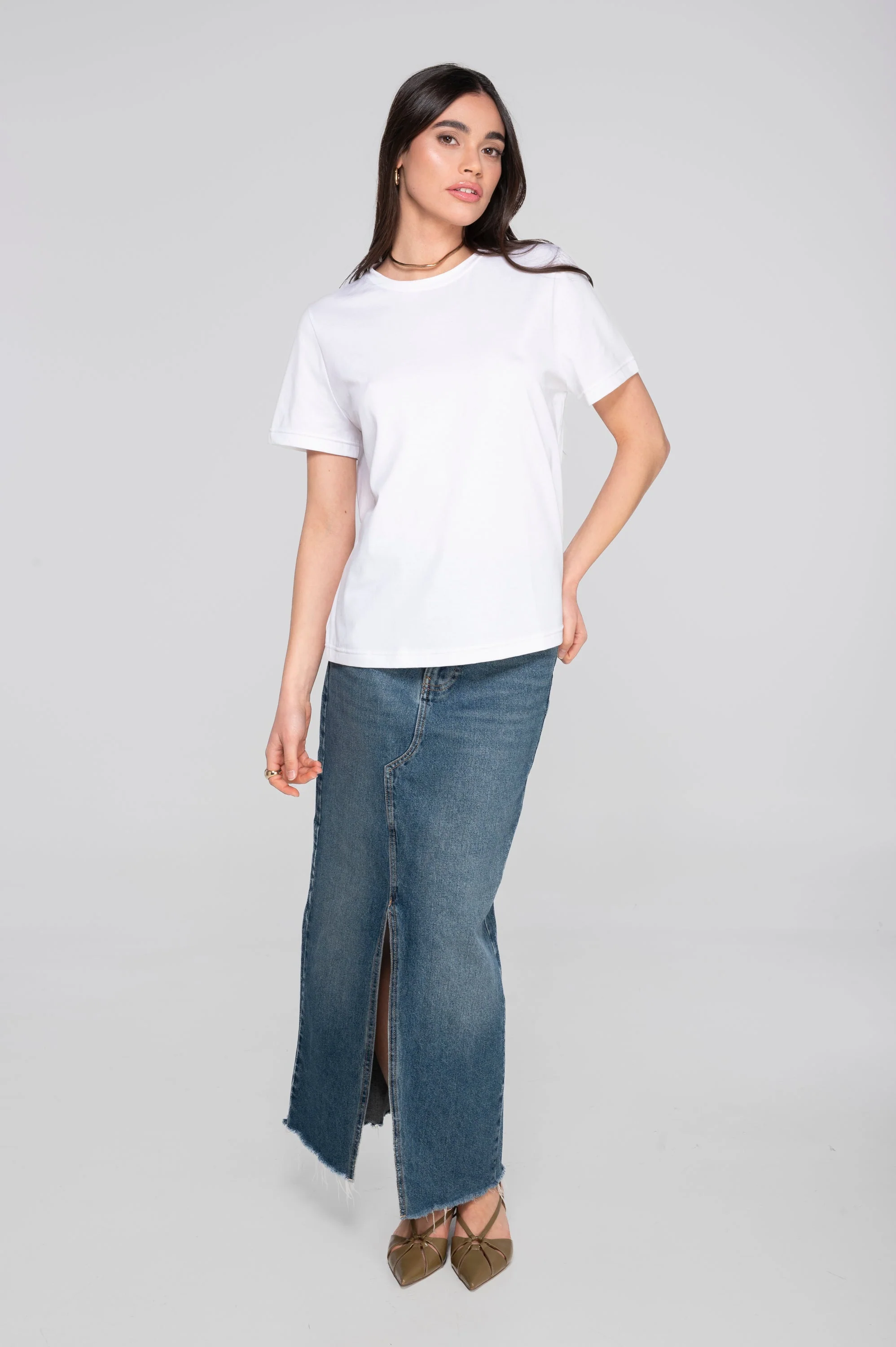 Round neck T-shirt in jersey cotton 409 - Image 4