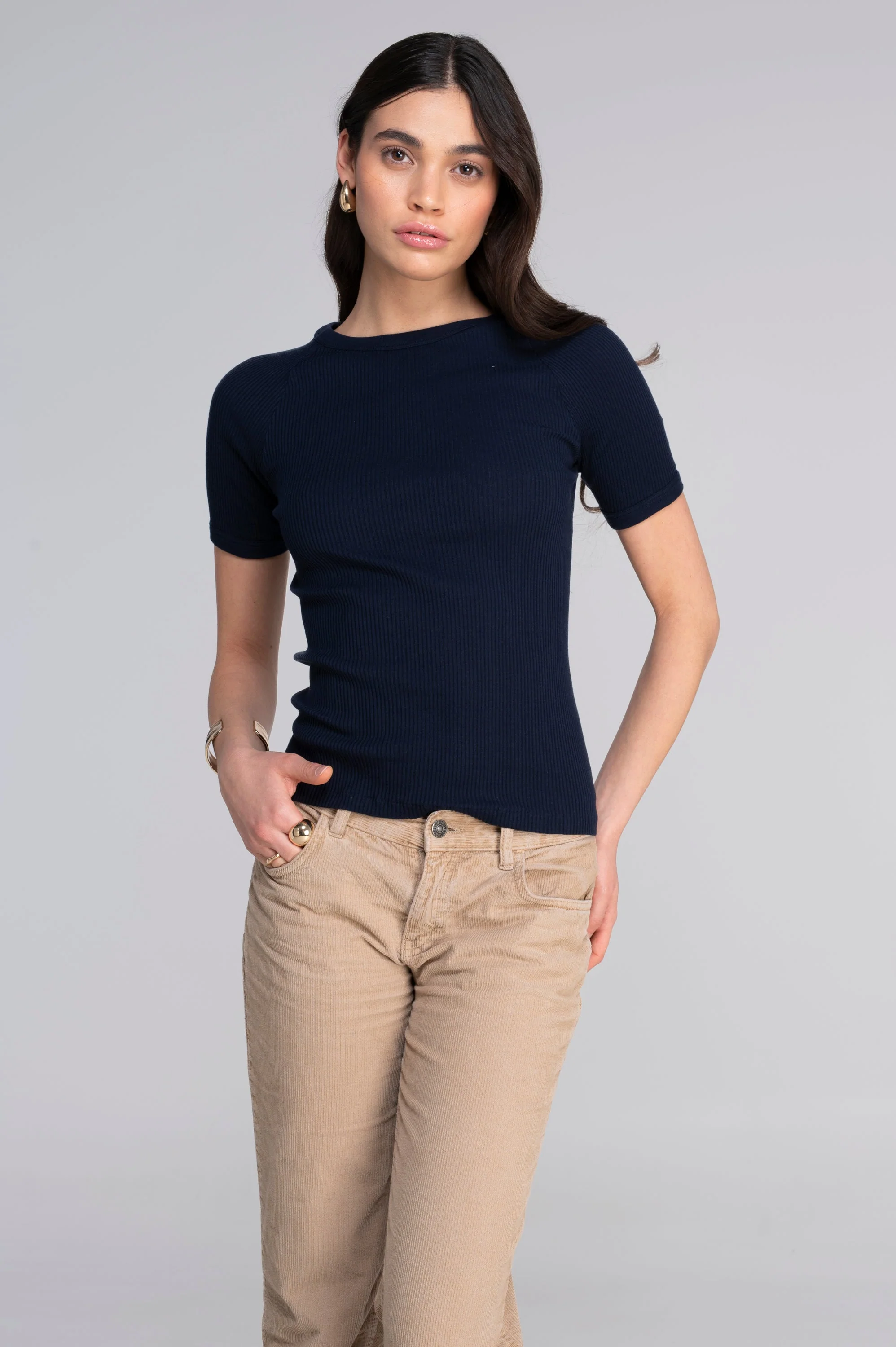 Cotton round neck T-shirt 7163 - Image 17