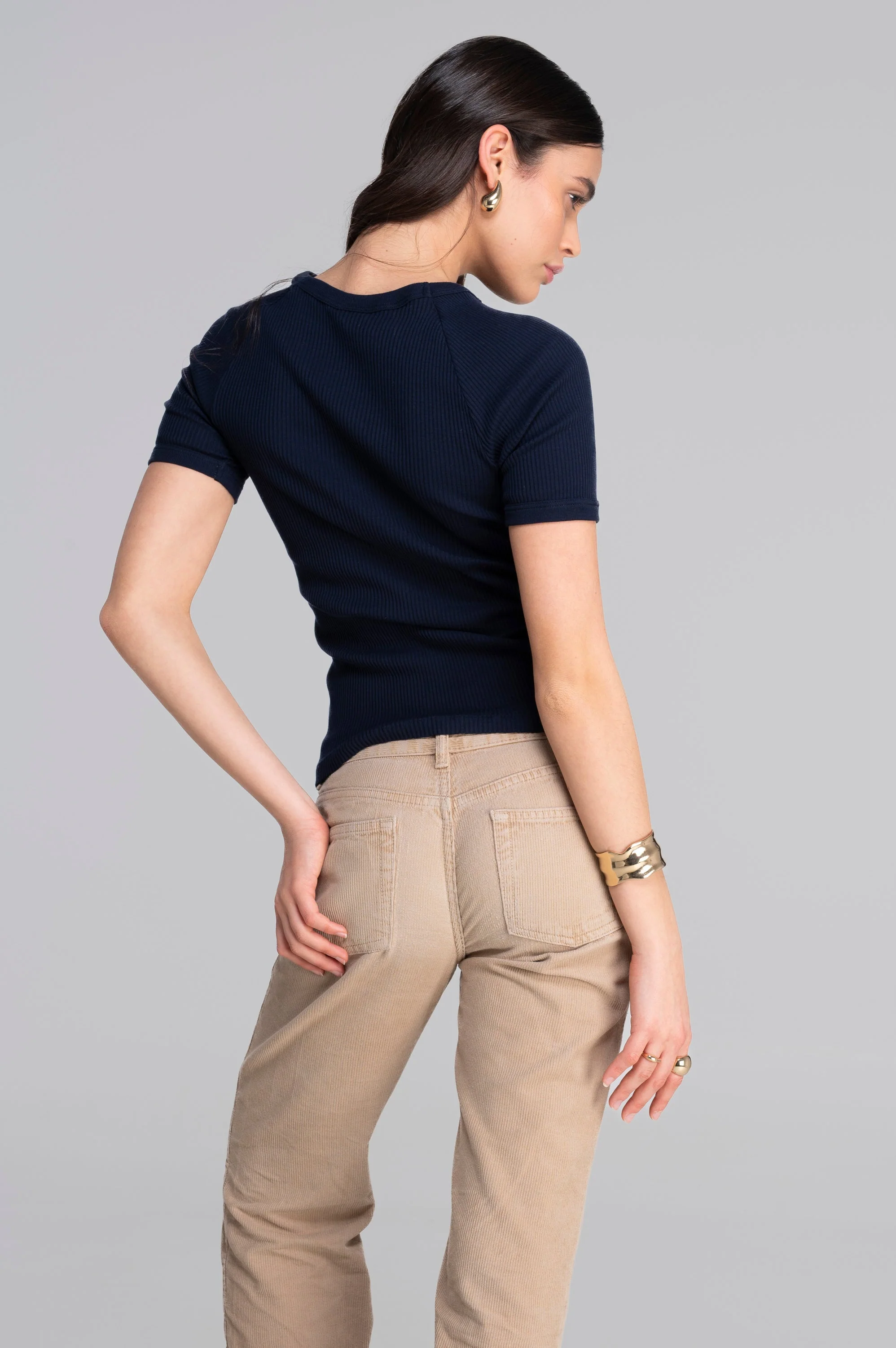 Cotton round neck T-shirt 7163 - Image 18