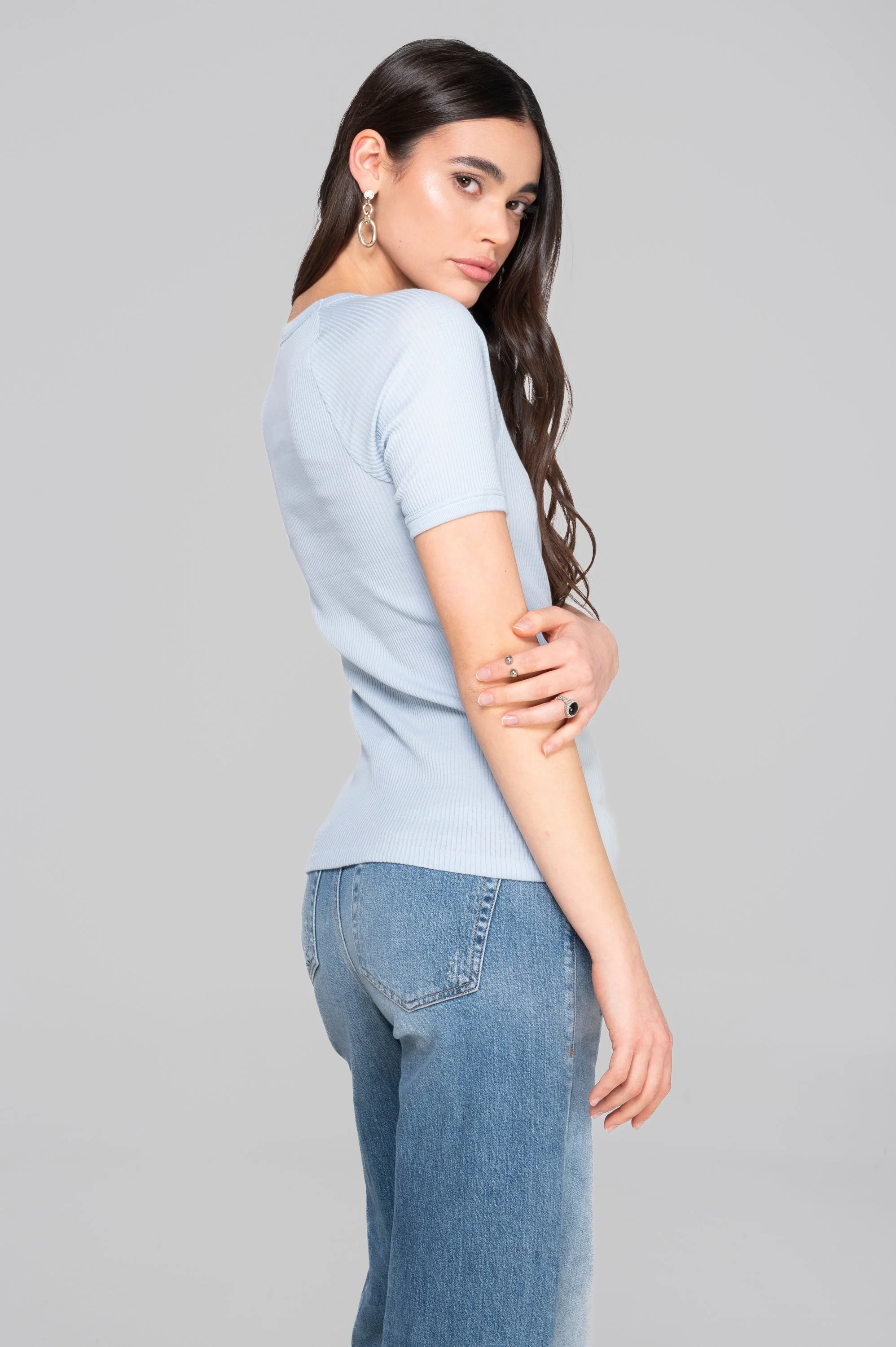 Cotton round neck T-shirt 7163 - Image 3