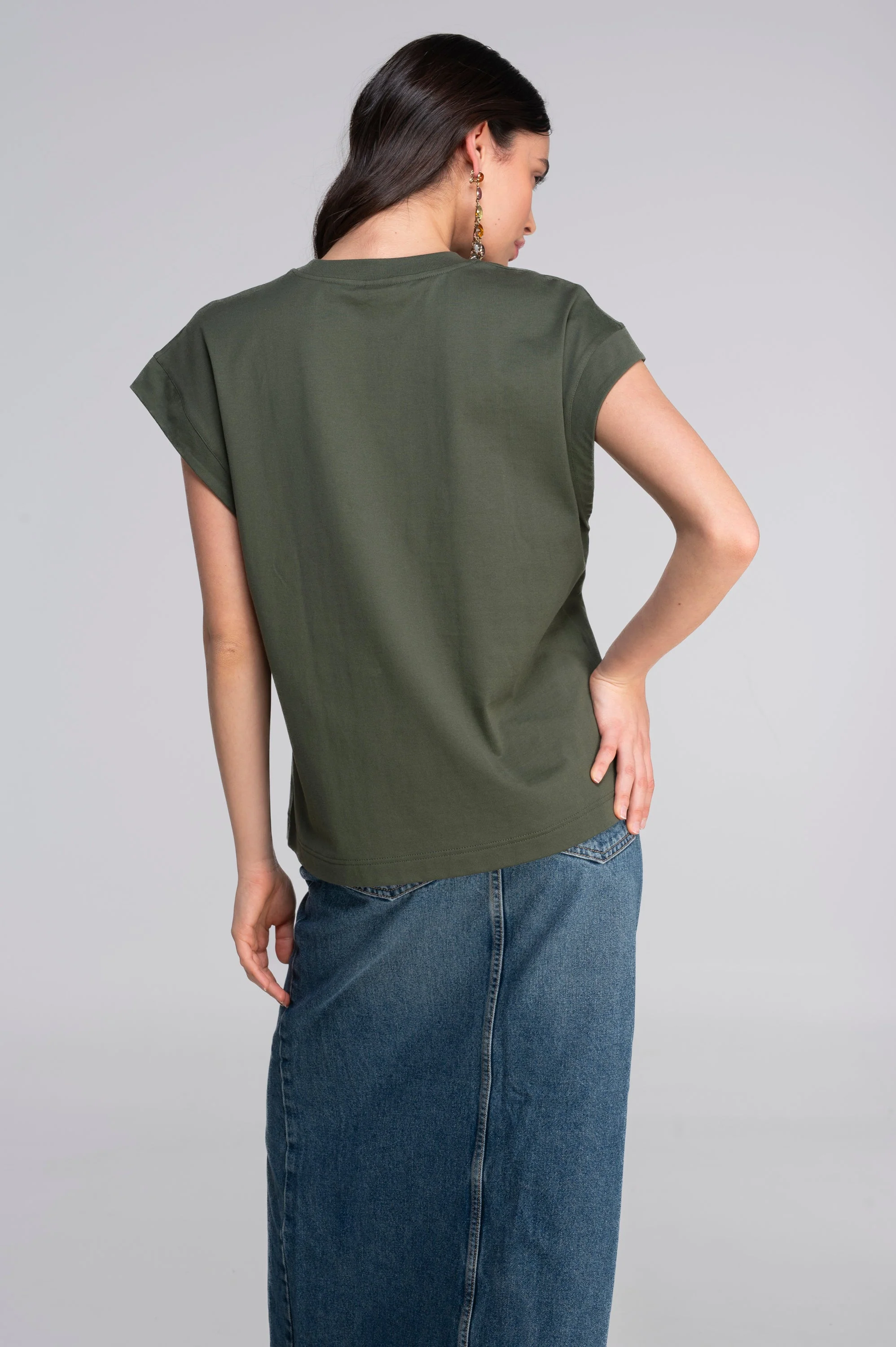 T-shirt with kimono sleeves in heavyweigh jersey cotton 7570 - Image 2