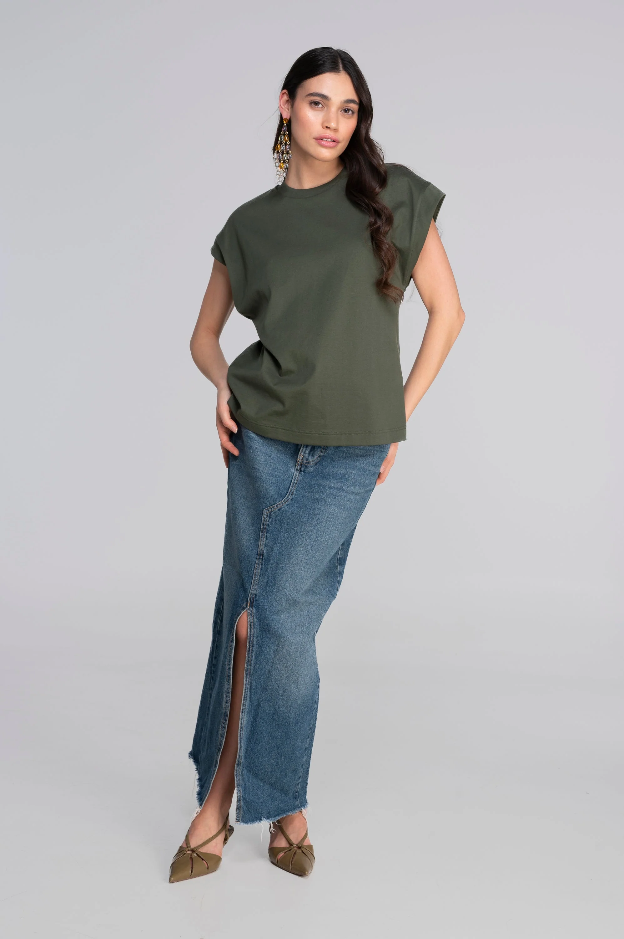 T-shirt with kimono sleeves in heavyweigh jersey cotton 7570 - Image 4