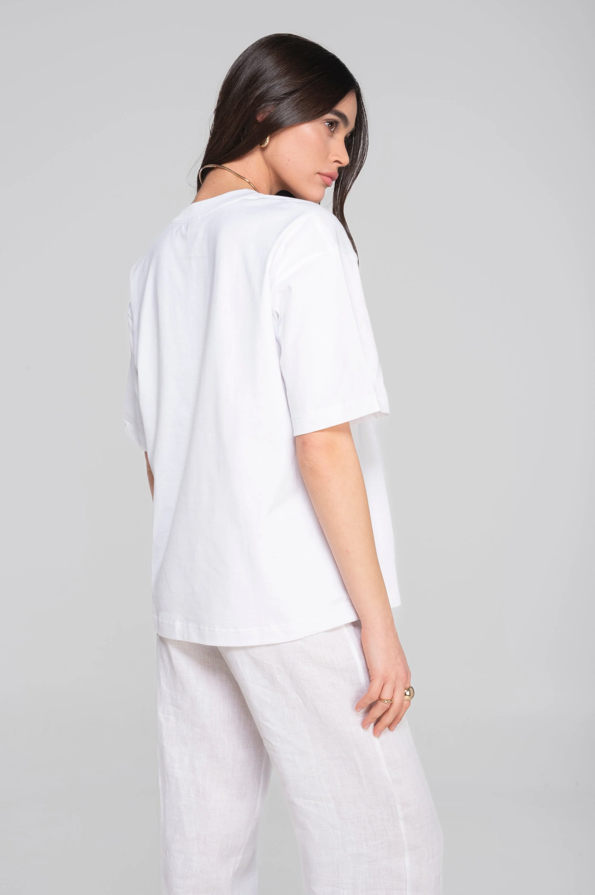 Round neck T-shirt in heavyweight jersey cotton 7571 - Image 7