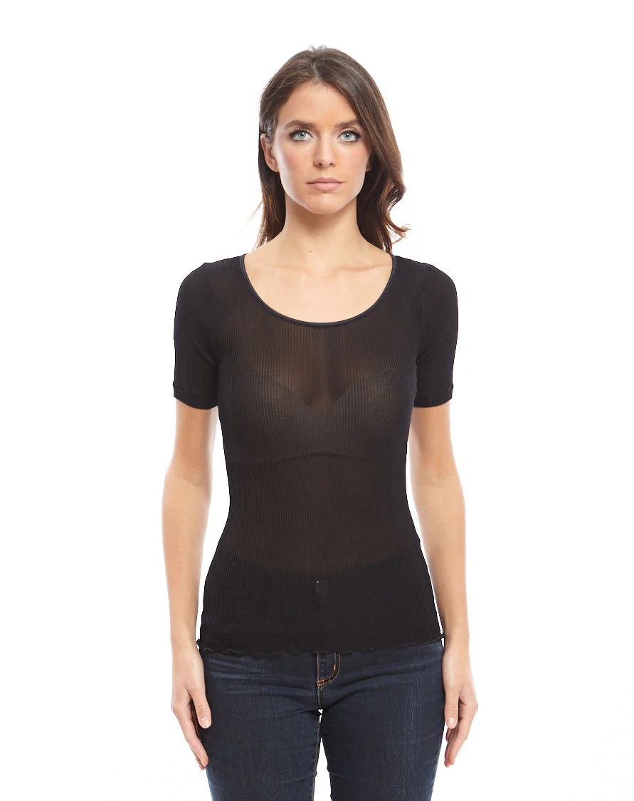 T-shirt pure silk roundneck 9454