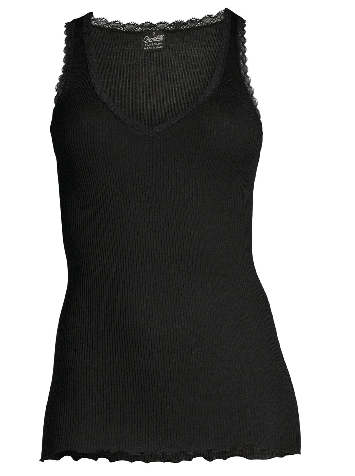 Filoscozia® V-neck Tank Top with micro Leavers Lace 3172 - Image 6