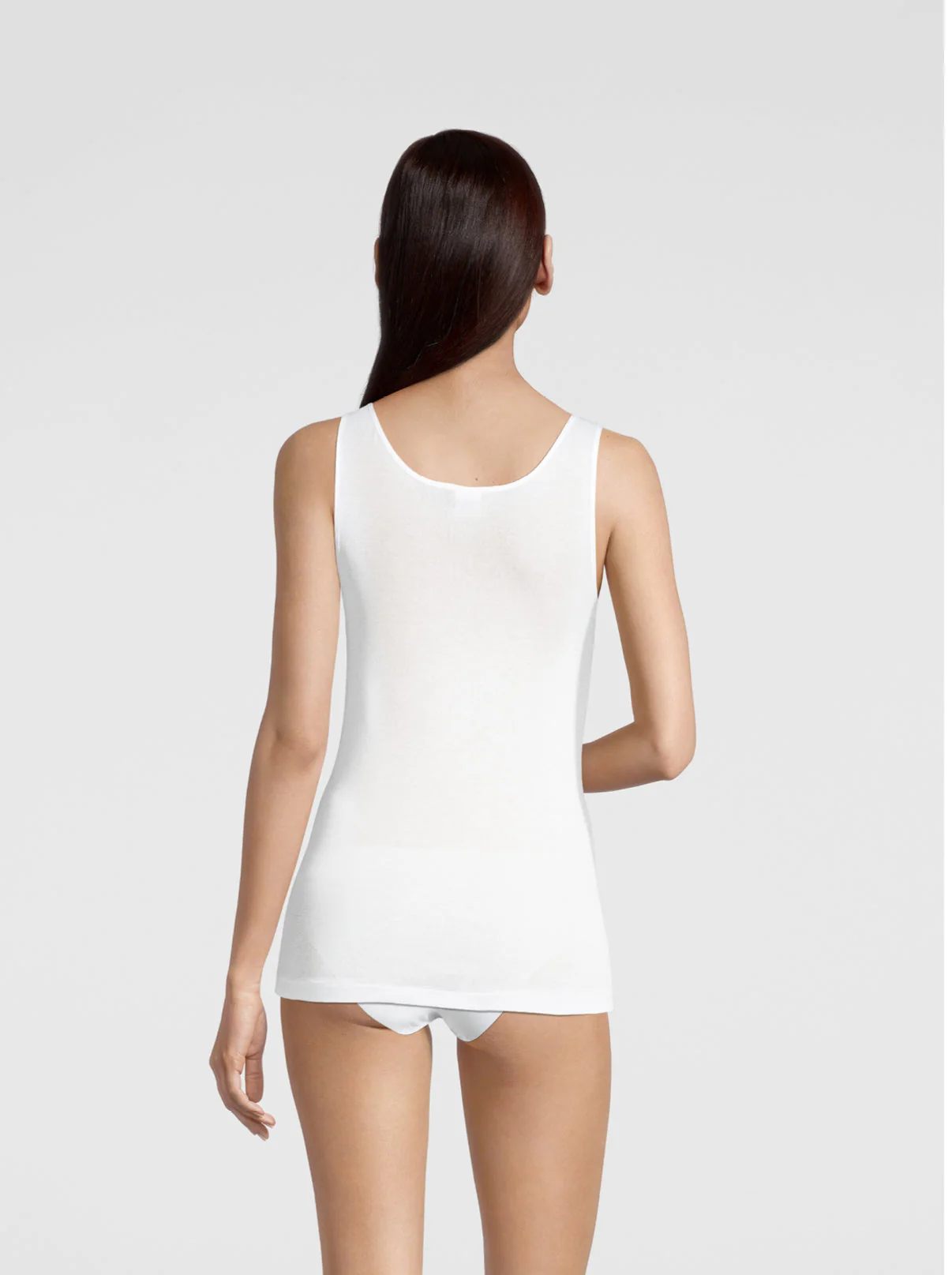 Filoscozia V neck Tank Top satin trimming 542 - Image 2