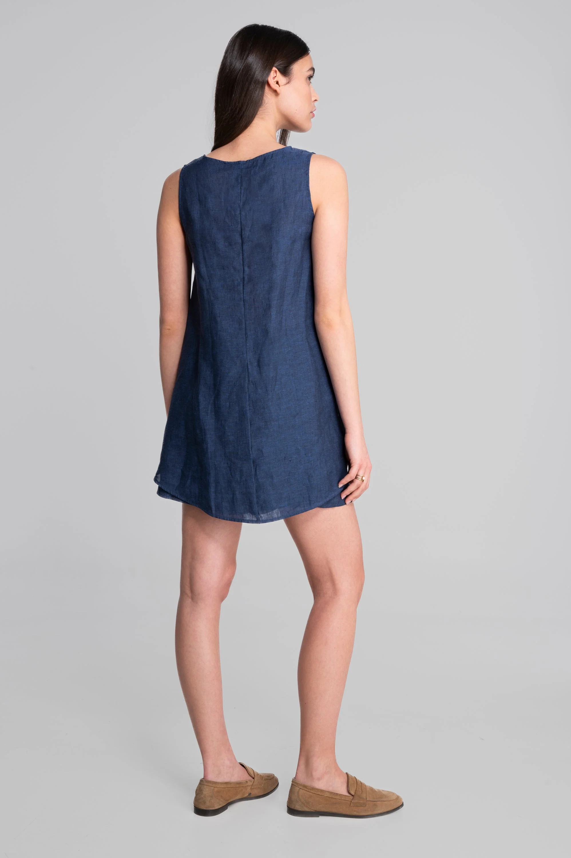 Sleeveless linen blouse with ethnic embroidery 7530 - Image 6