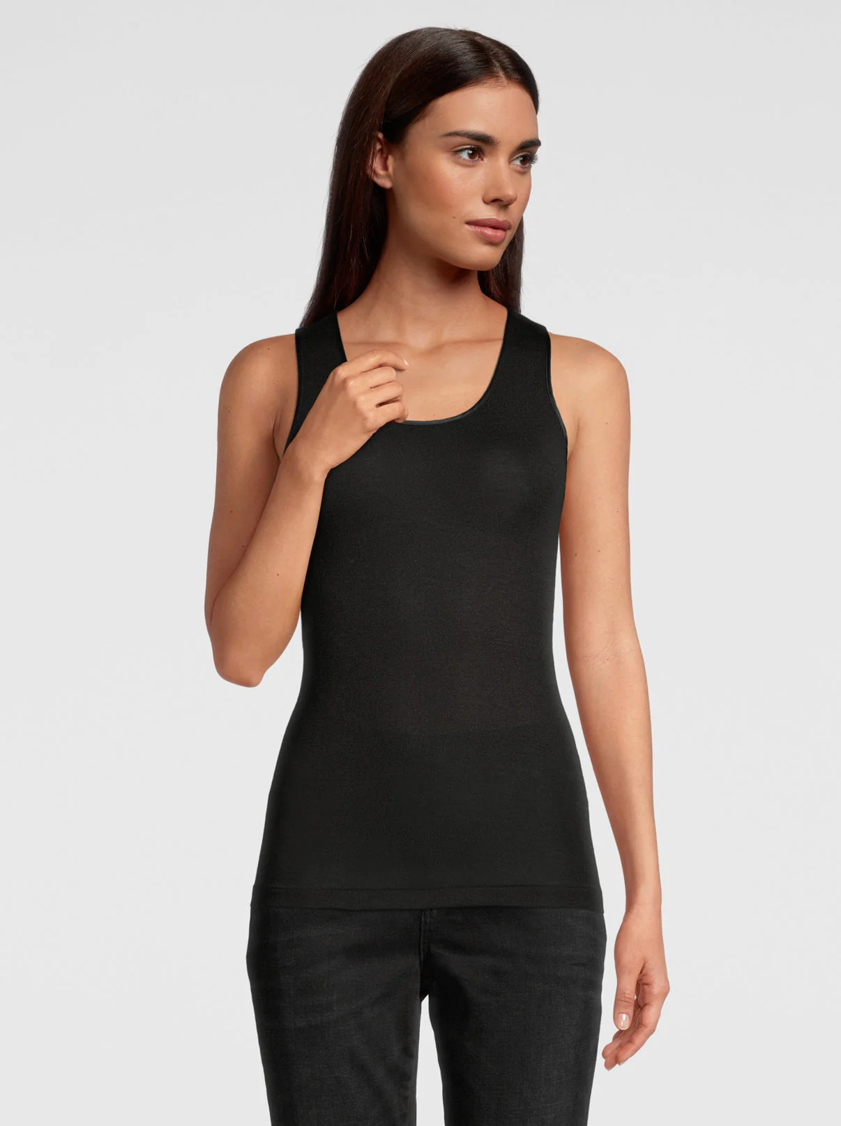 Tank Top Round Neck in Wool and Silk 3432 - Image 3