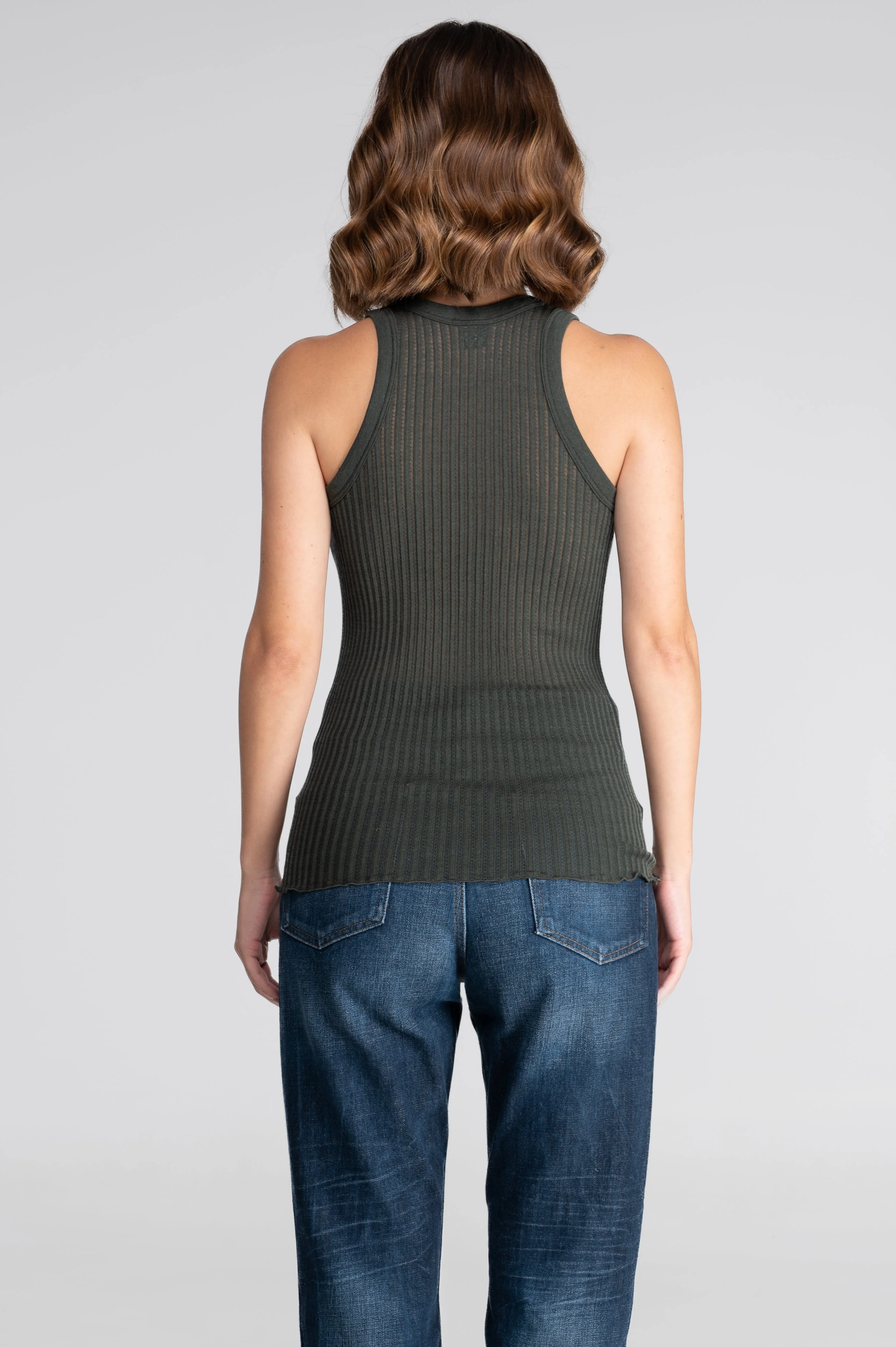 Sleeveless halterneck top in ajouré wool and silk 7490 - Image 35