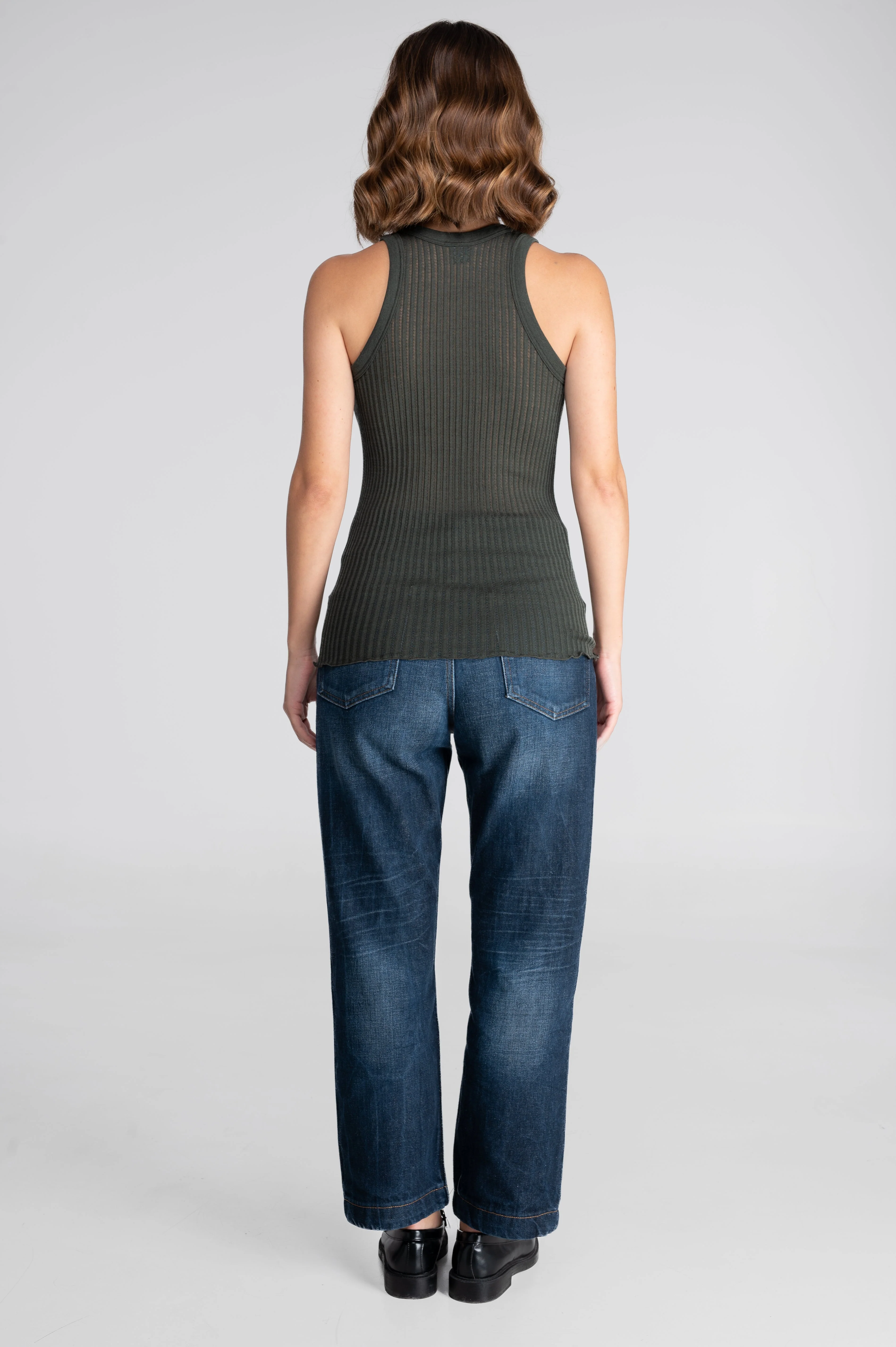 Sleeveless halterneck top in ajouré wool and silk 7490 - Image 38