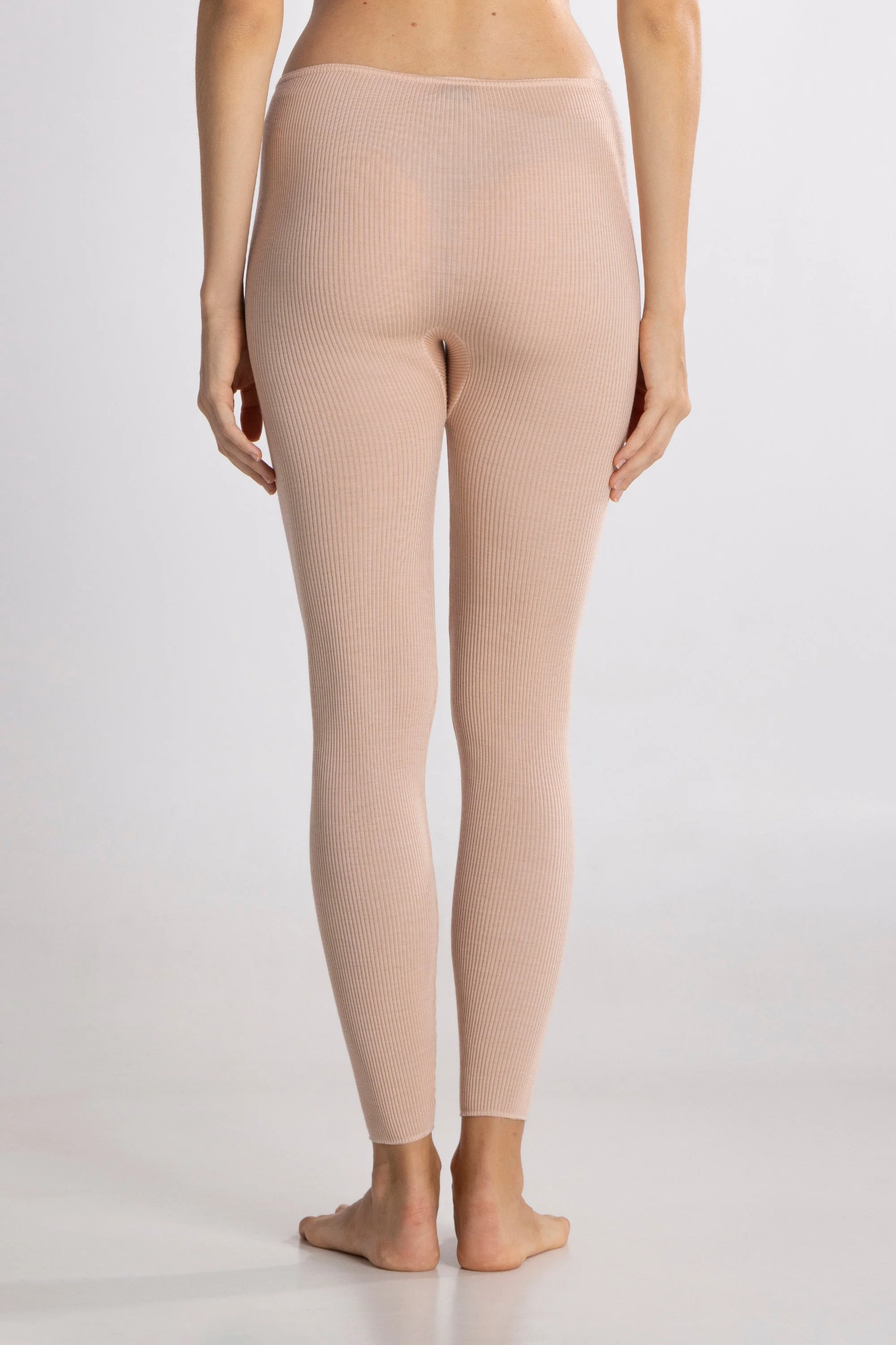 Wool and silk tubolar ribbed leggings 3449 - Image 3