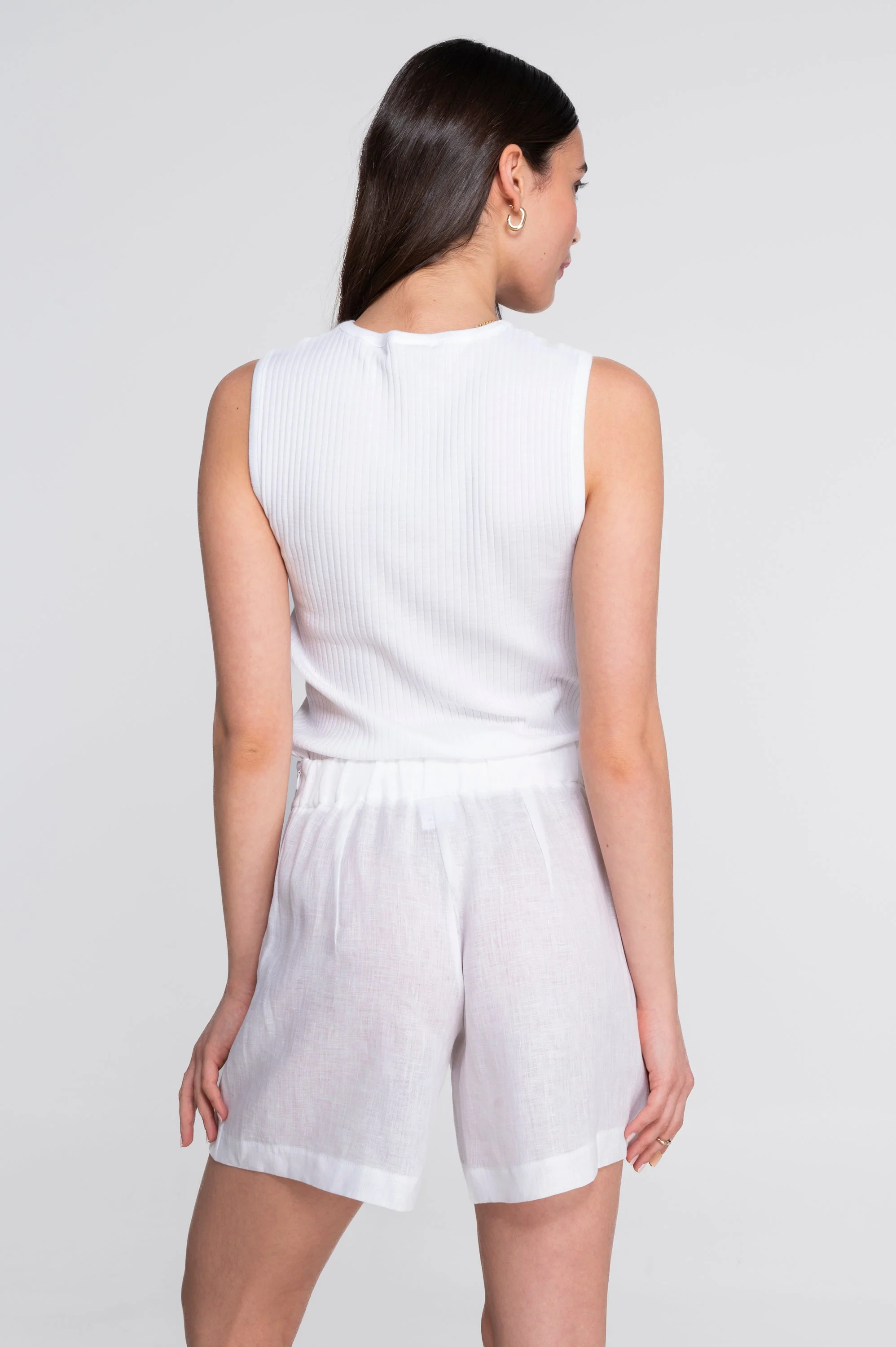 Flared linen shorts 7537L - Image 3