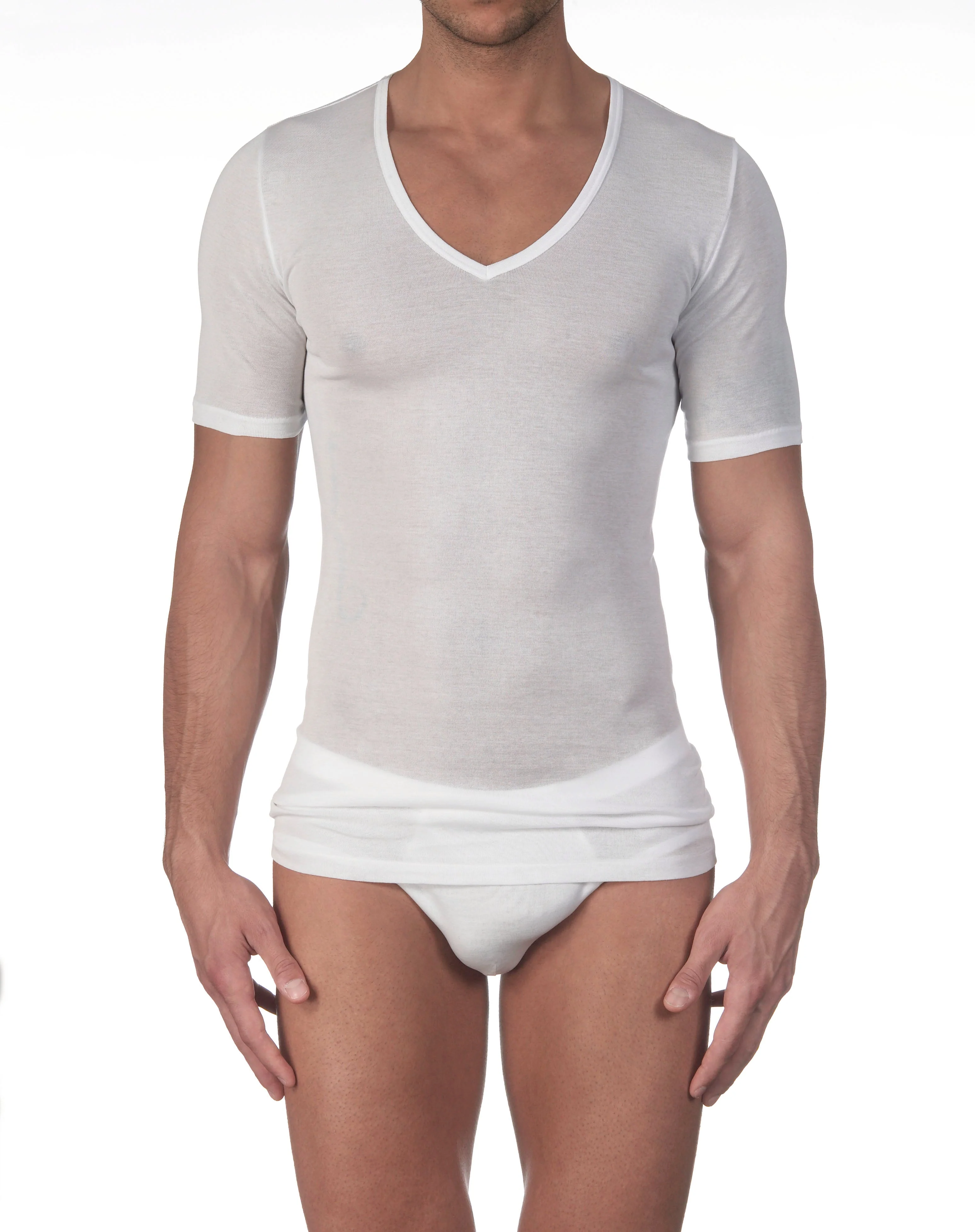 Cotton Superfine V-Neck T-Shirt 142