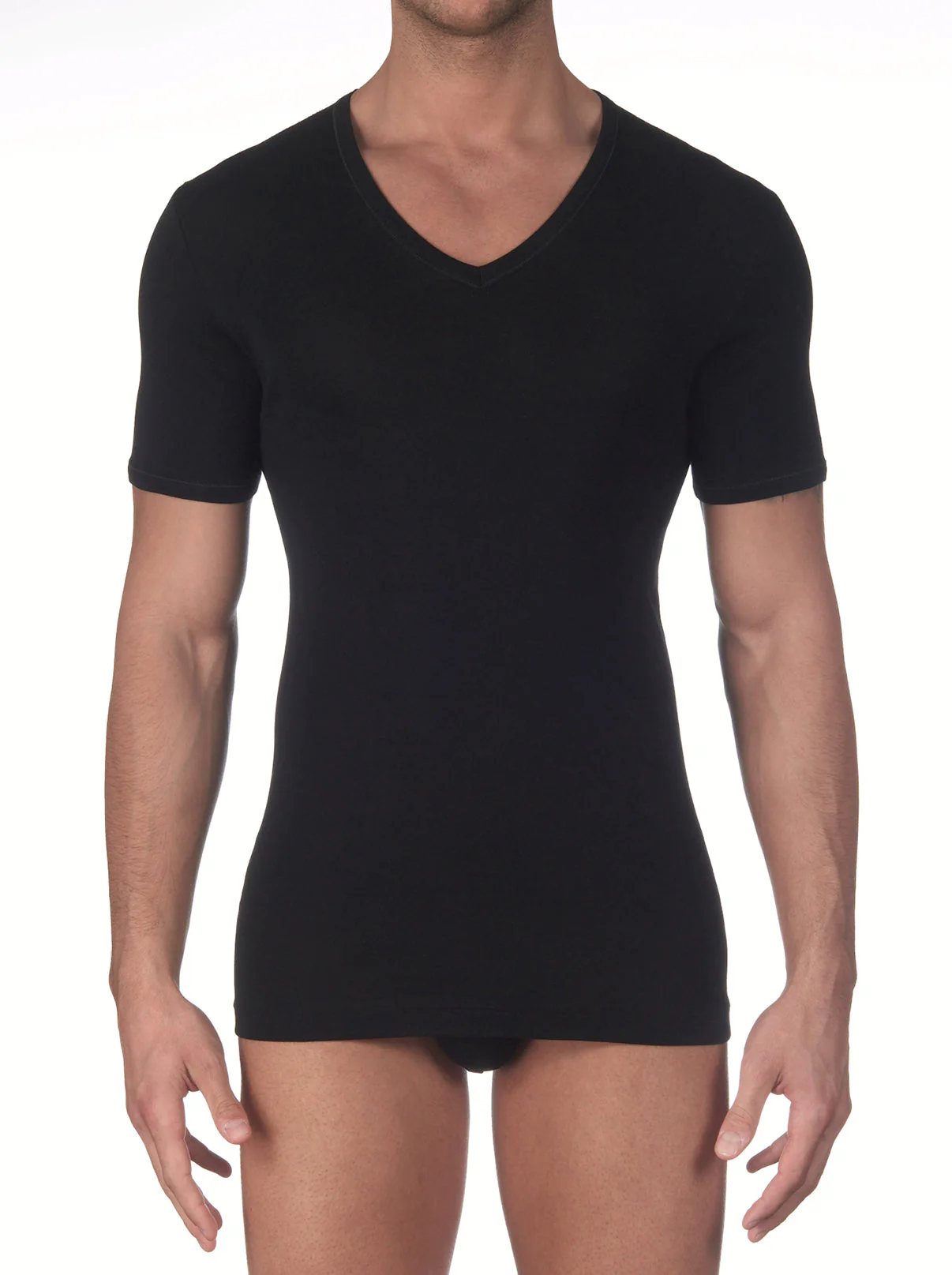 Cotton V-Neck T-Shirt 742 - Image 3